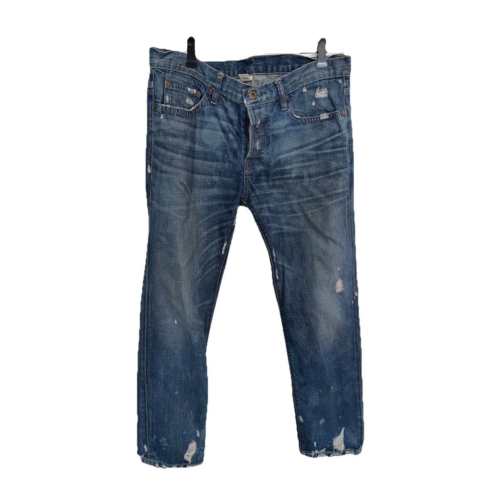 NSF Frayed Hem Distressed Button-fly Jeans Sz 29 ( Straight Slouch*)